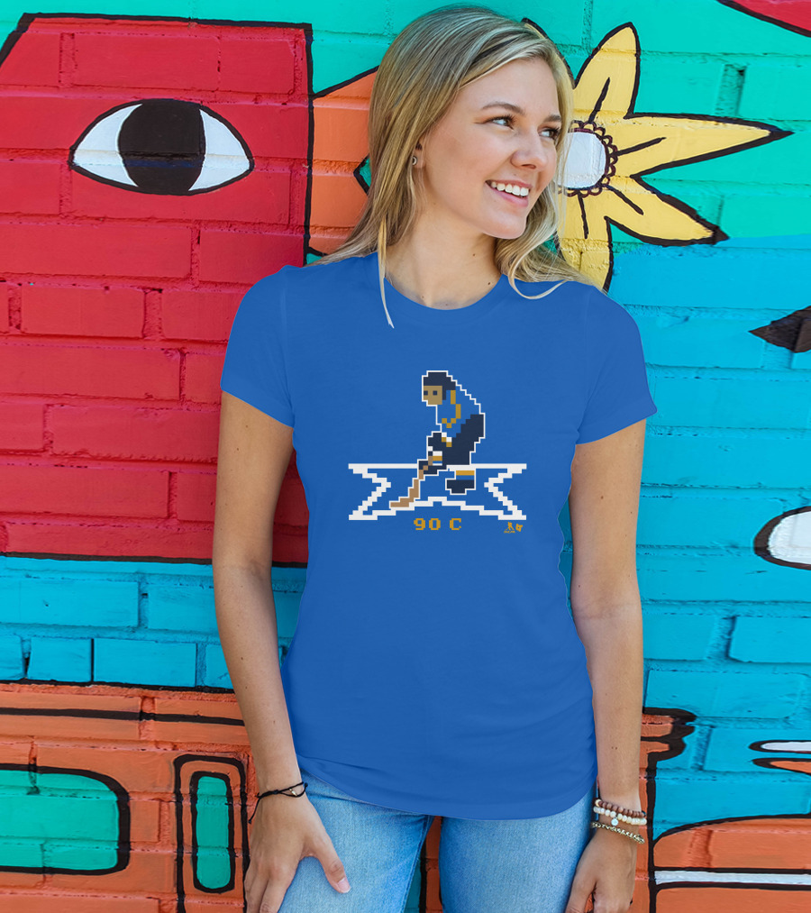 Ryan O'Reilly Pixel Art Hockey Number 90 C Blues T-Shirt