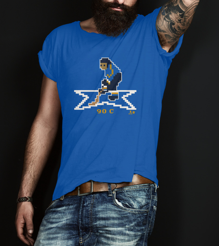 Ryan O'Reilly Pixel Art Hockey Number 90 C Blues T-Shirt