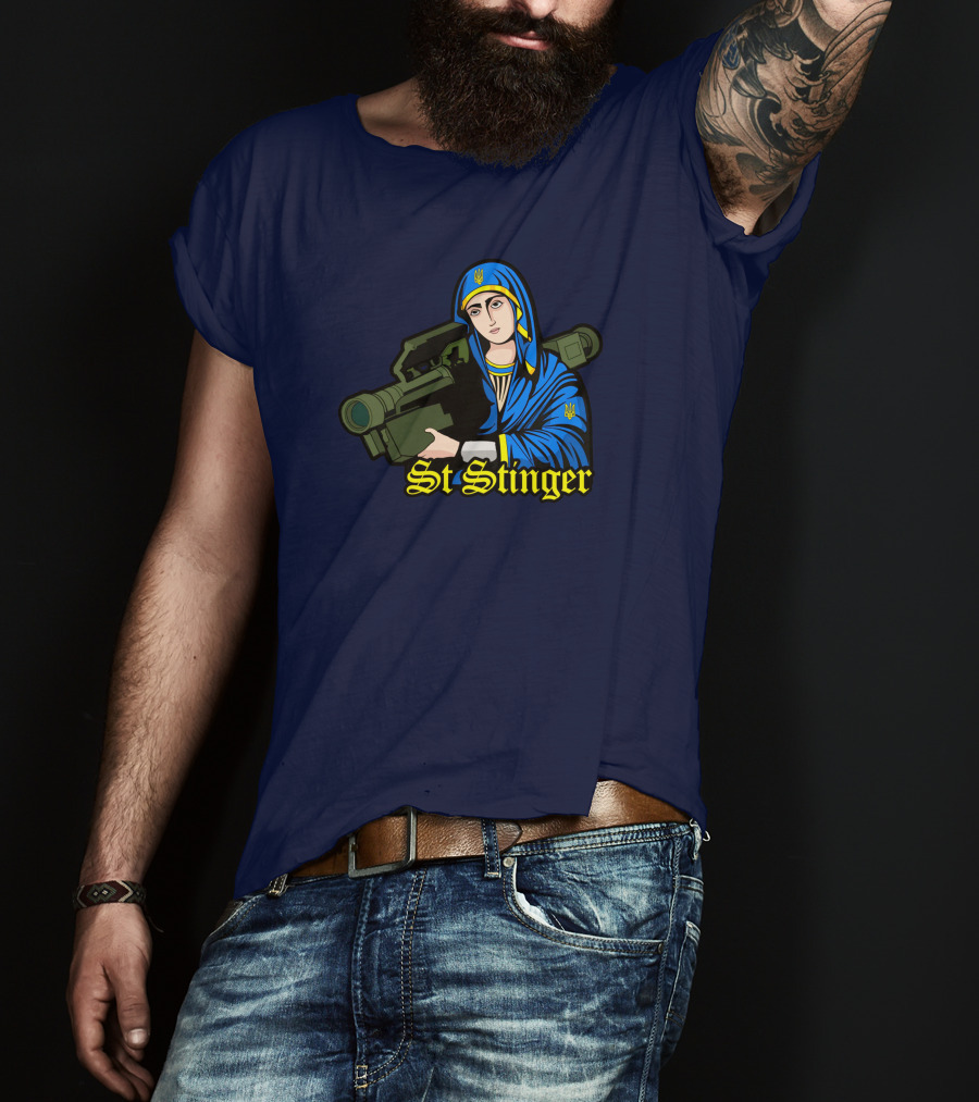 St Stinger Iconic Imagery Featuring Religious Warrior With Launcher T-Shirt