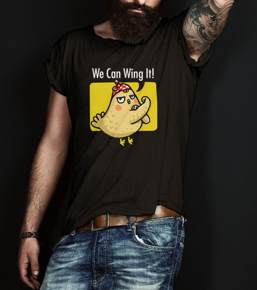 We Can Wing It Strong Chicken Flexing With Bandana T-Shirt