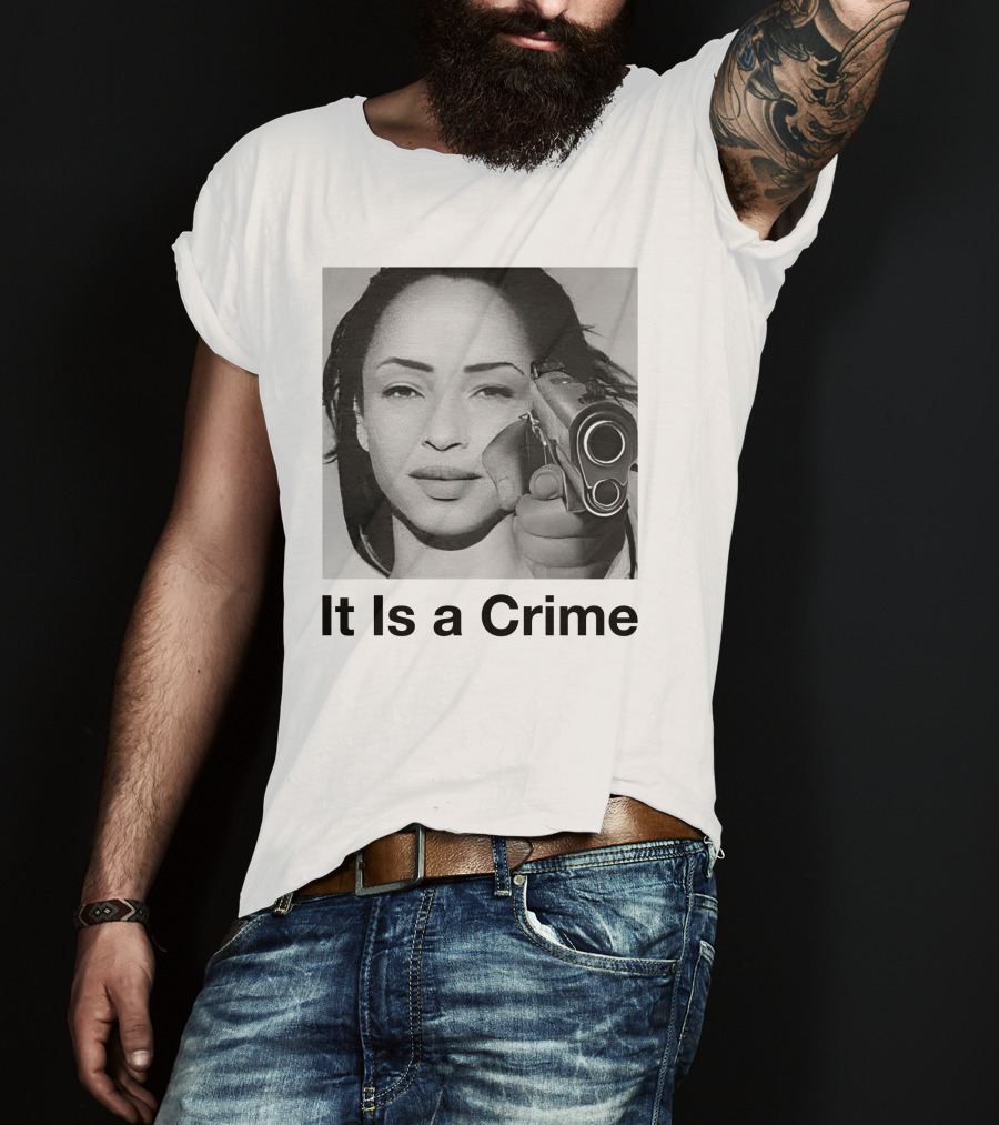 It Is A Crime Portrait Woman Holding Gun T-Shirt