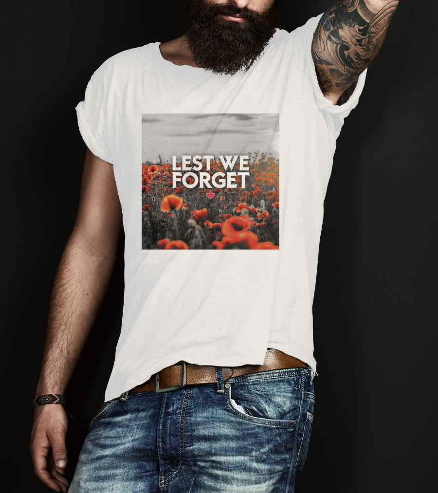 Lest We Forget Canada Poppy Field Remembrance Day T-Shirt