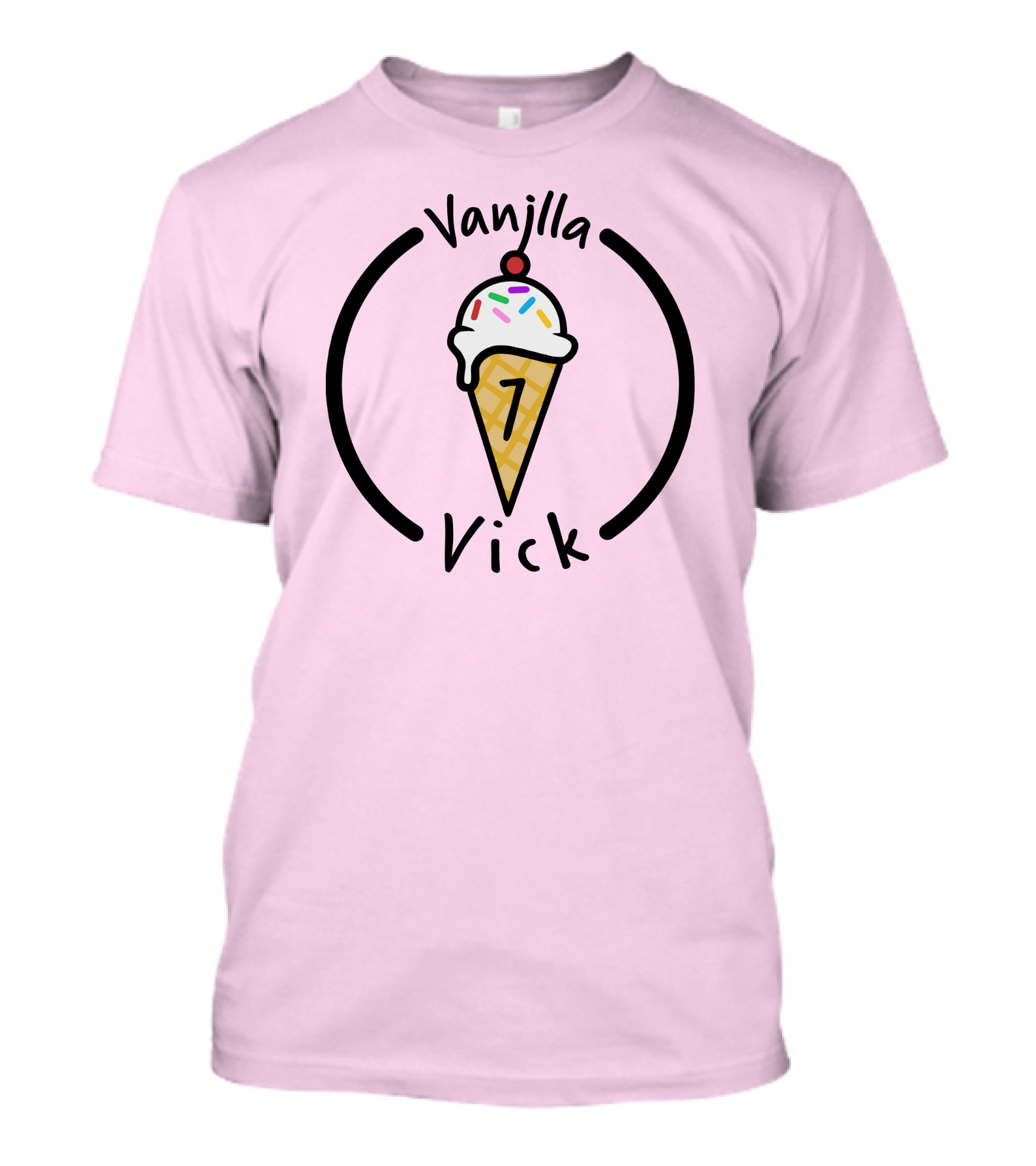 Vanilla Vick Ice Cream Cone No Border T-Shirt
