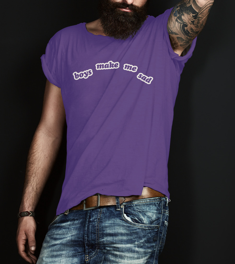 Boys Make Me Sad Purple Text Shirt Stylish T-Shirt