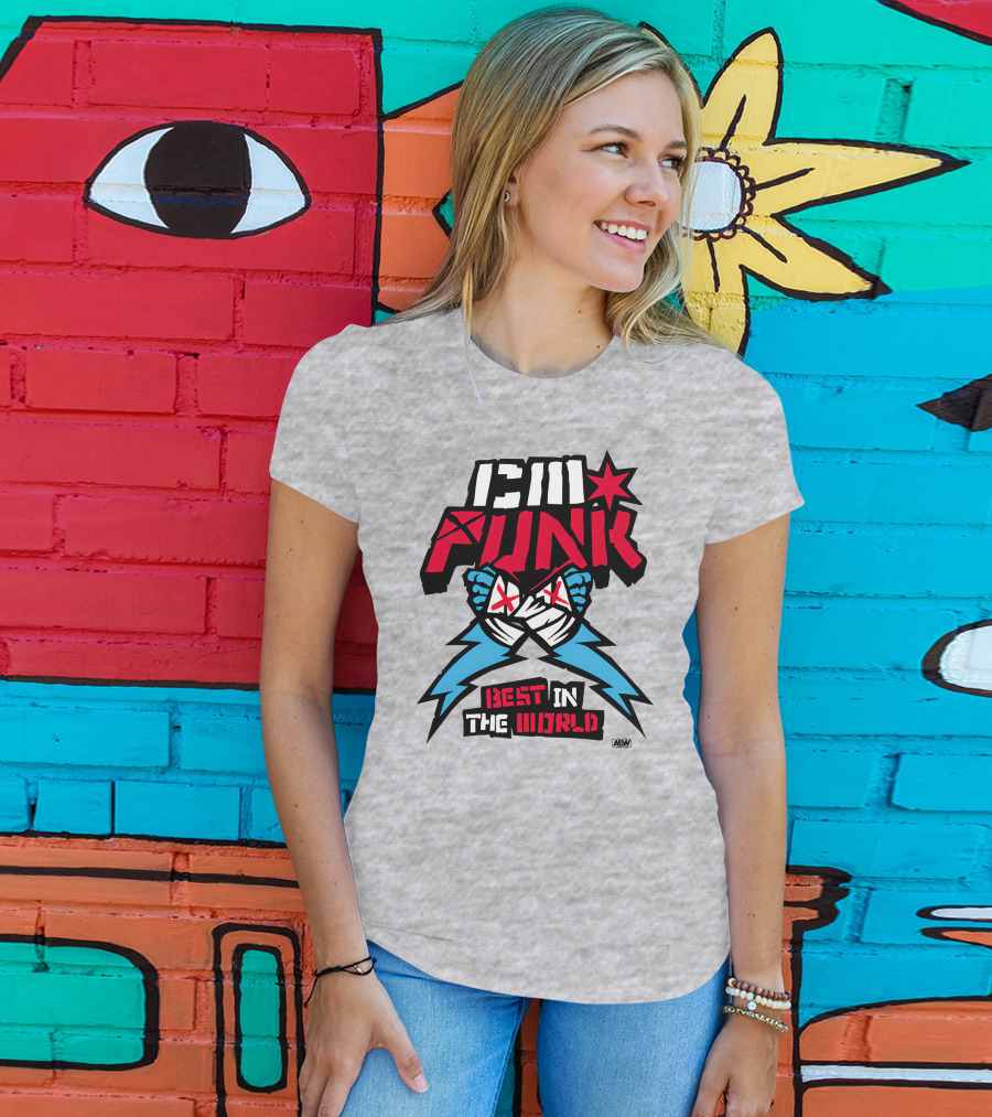 CM Punk AEW Best In The World Supercharged Ringer T-Shirt