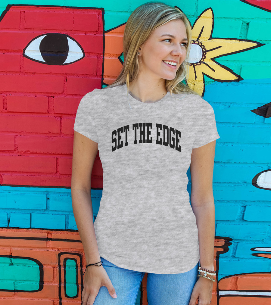 SET THE EDGE Football Defensive Strategy T-Shirt