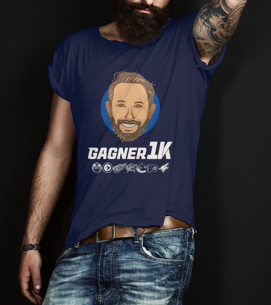 Gagner 1K Congrats Gags 1000 Career NHL Games Oilers Jets Red Wings Blue Jackets Canucks Flyers Coyotes T-Shirt