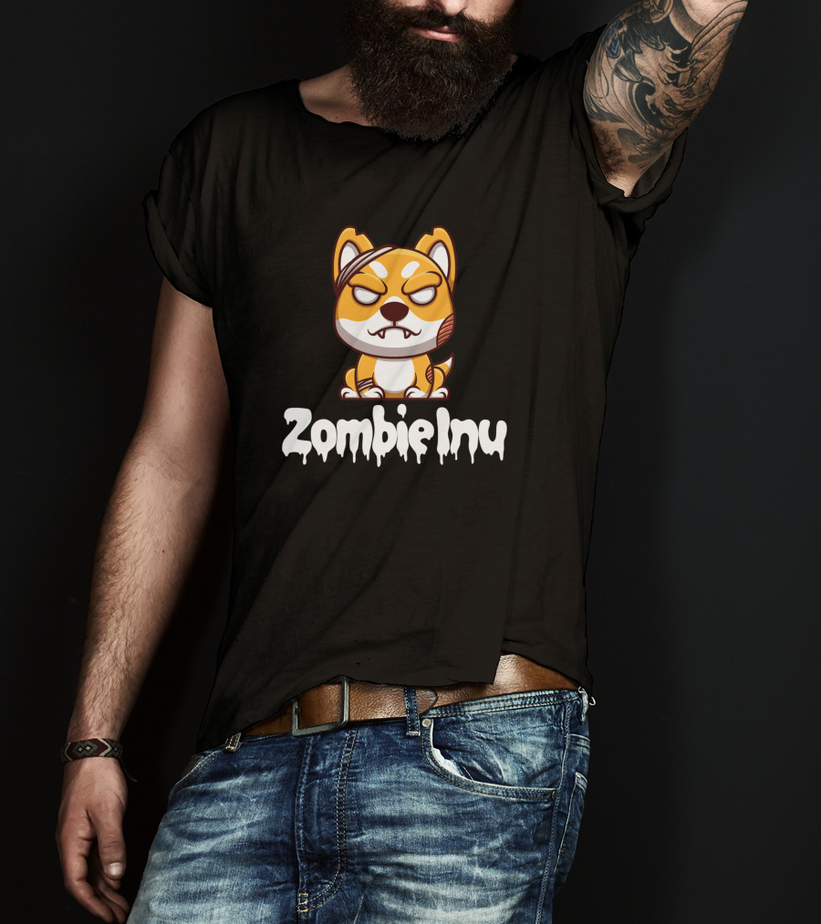 Zombie Inu Zinutoken Halloween Dog Character T-Shirt