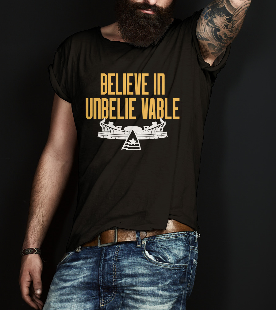BELIEVE IN UNBELIE VABLE Ship Star Emblem T-Shirt