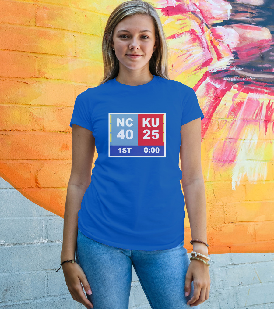 NC 40 KU 25 Scoreboard 1st Half 0:00 Classic Ks Comeback T-Shirt