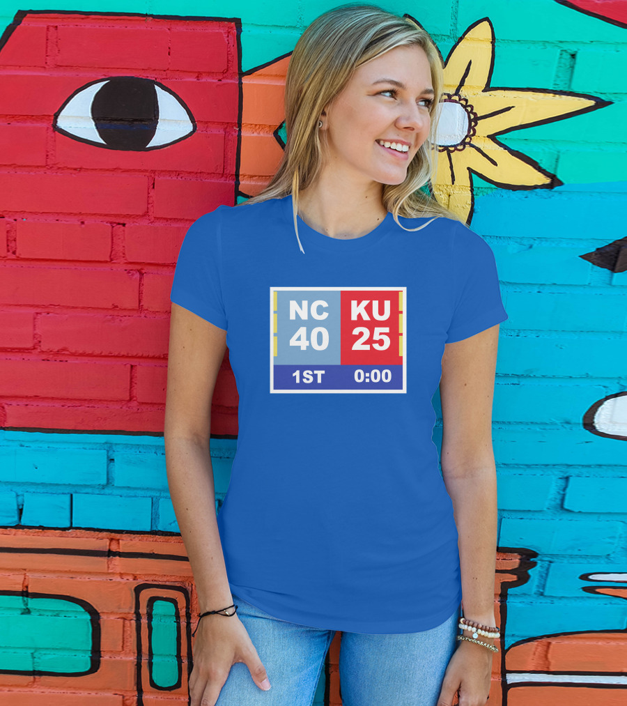 NC 40 KU 25 Scoreboard 1st Half 0:00 Classic Ks Comeback T-Shirt