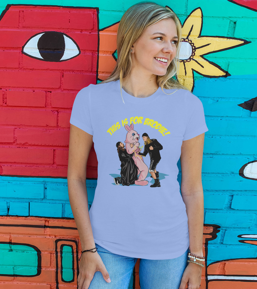 Kevin Smith This Is For Brodie Jay And Silent Bob Pink Bunny Drawing T-Shirt