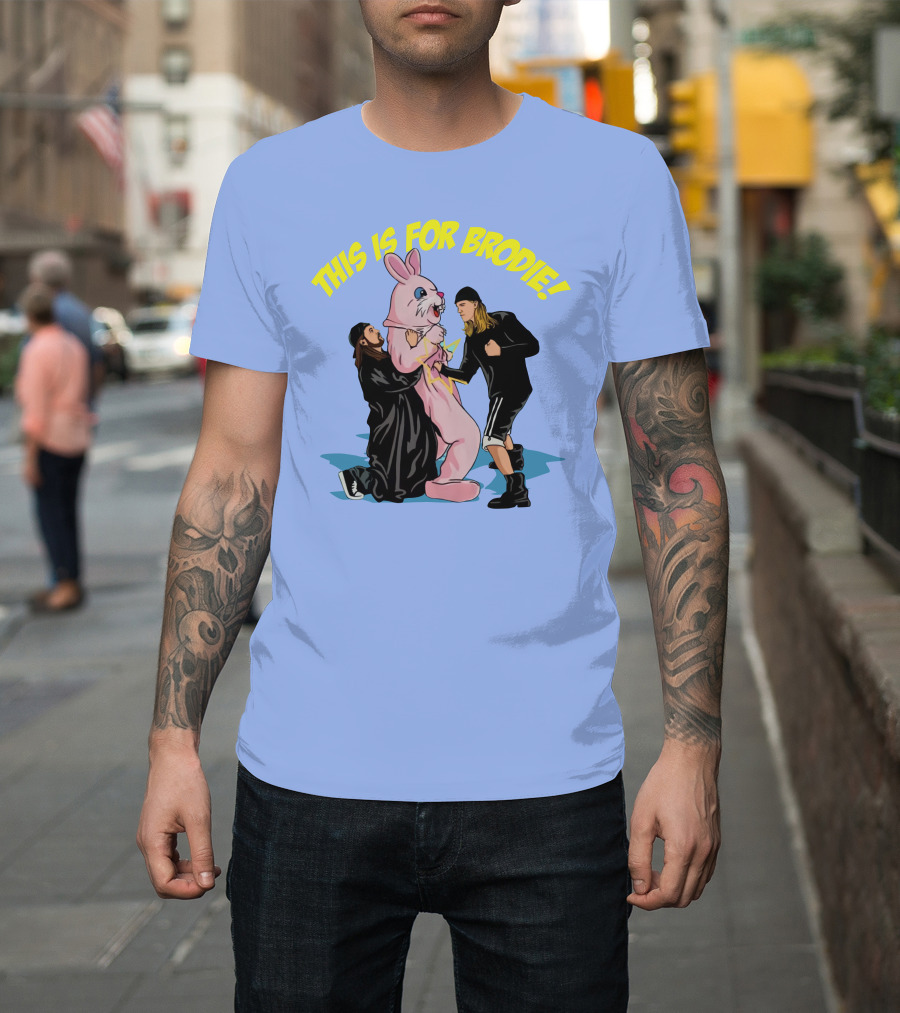 Kevin Smith This Is For Brodie Jay And Silent Bob Pink Bunny Drawing T-Shirt