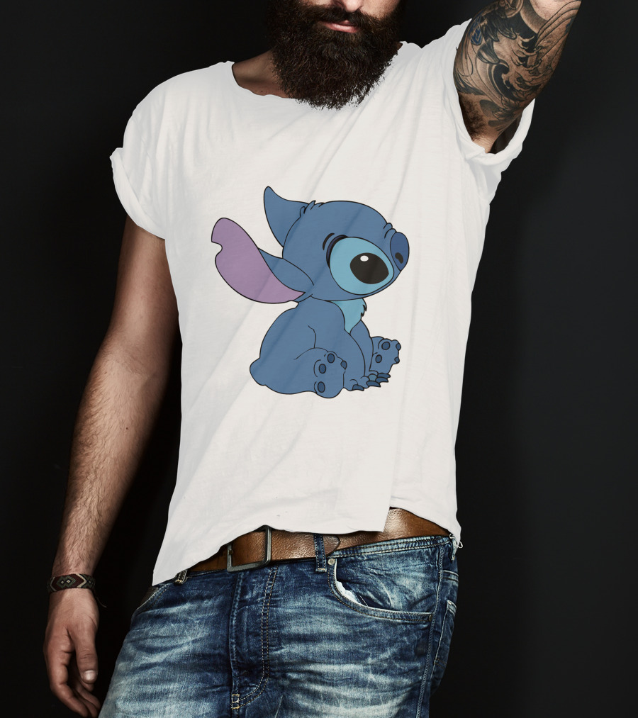 Stitch 1 Cute Cartoon Character Sitting Disney T-Shirt