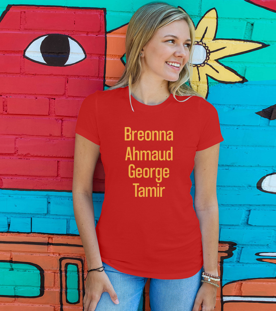 Breonna Ahmaud George Tamir Red Background T-Shirt