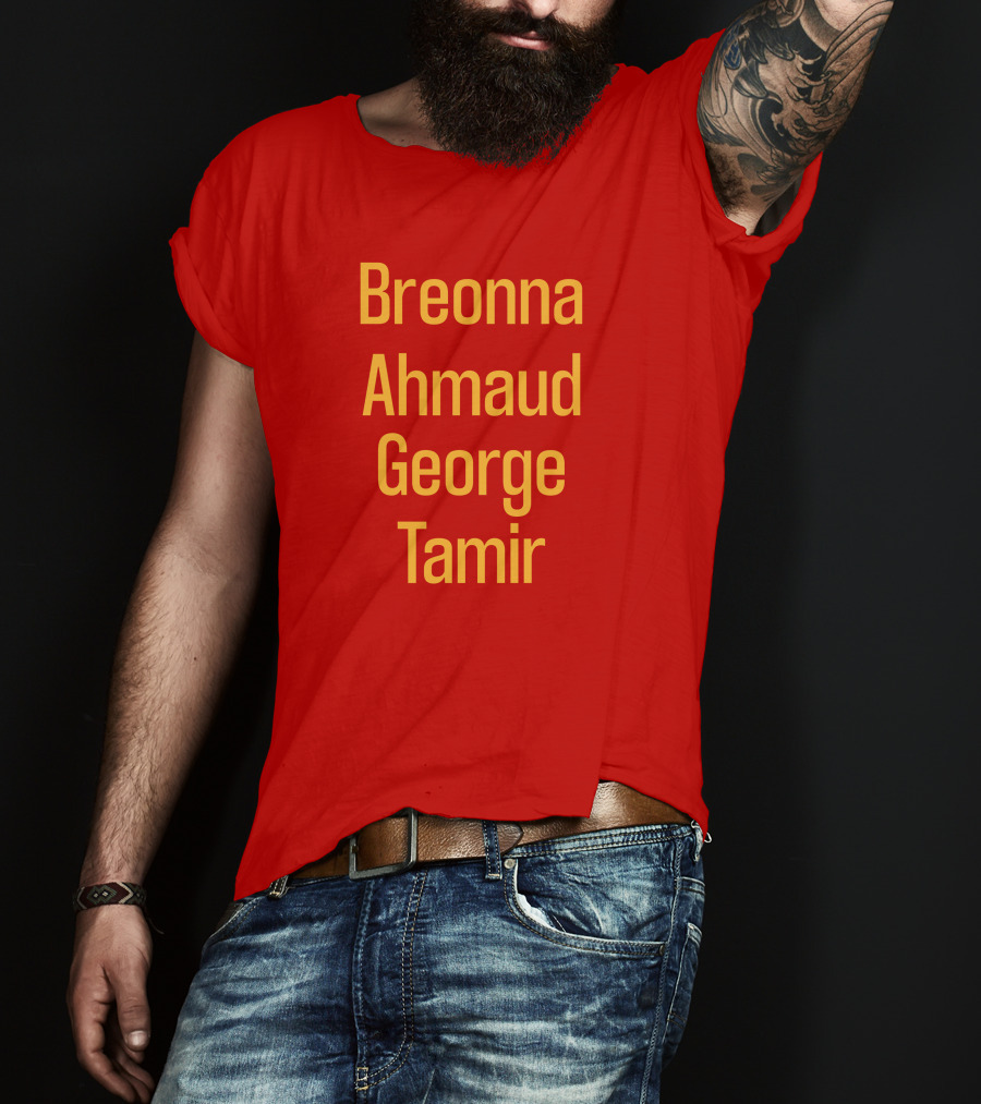 Breonna Ahmaud George Tamir Red Background T-Shirt