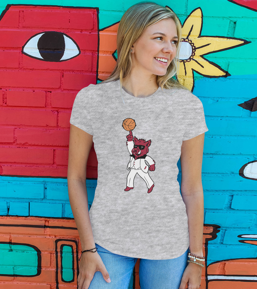 Arkansas The Ark Dancing Hog Disco Basketball T-Shirt