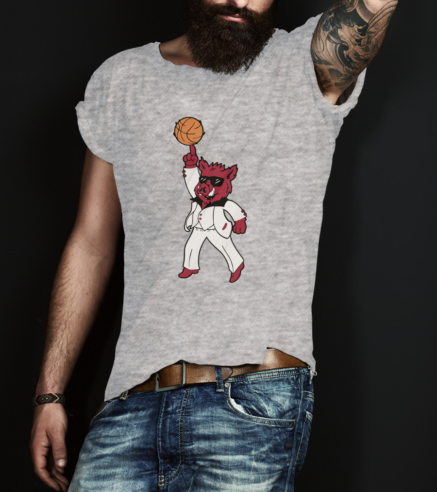 Arkansas The Ark Dancing Hog Disco Basketball T-Shirt
