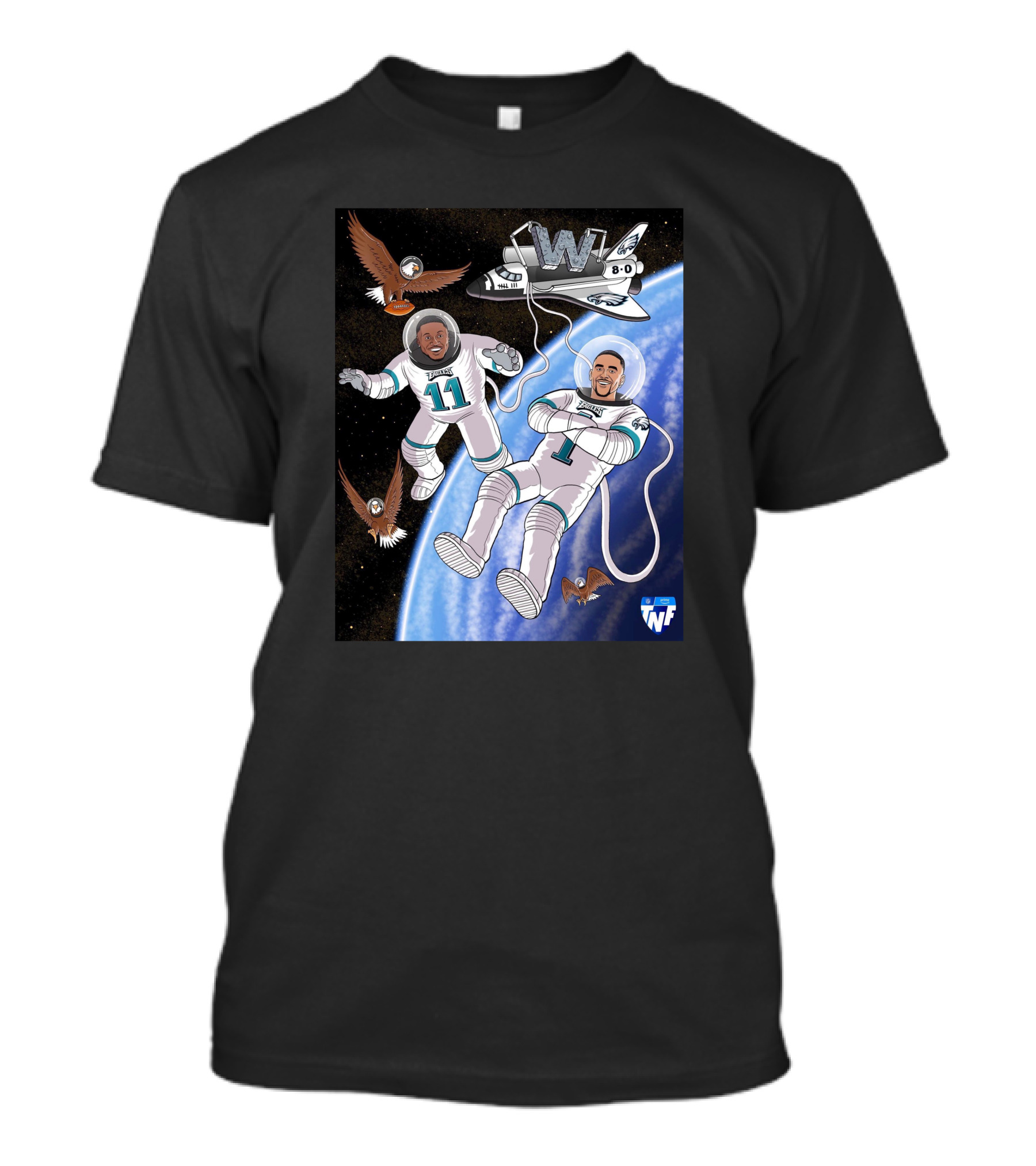 Aj Brown Flying High Baby Eagles TNF 8-0 Space Victory T-Shirt