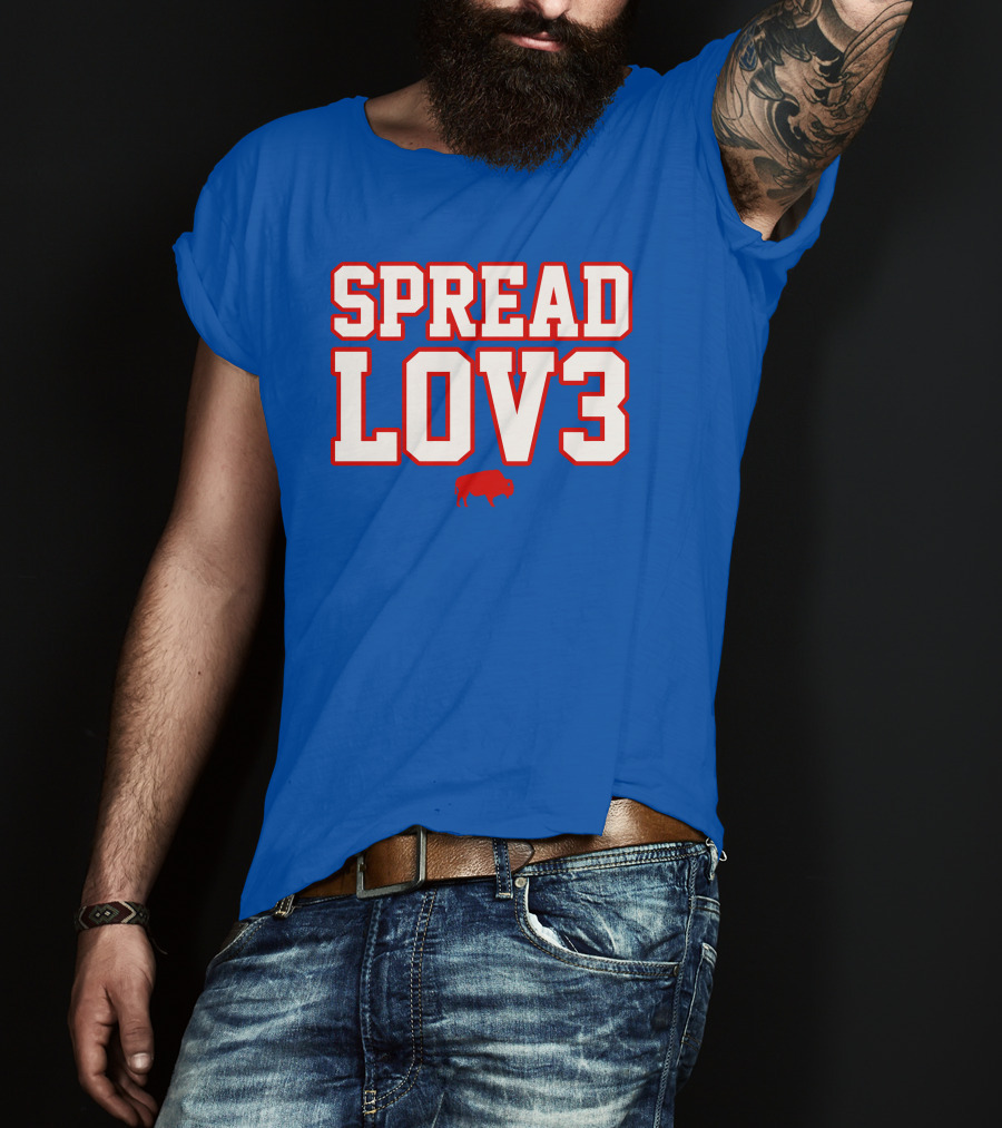 Spread Lov3 Buffalo Red Outline With Buffalo T-Shirt