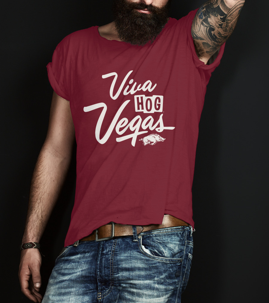 Viva Hog Vegas Arkansas Razorbacks Inspired Pig T-Shirt