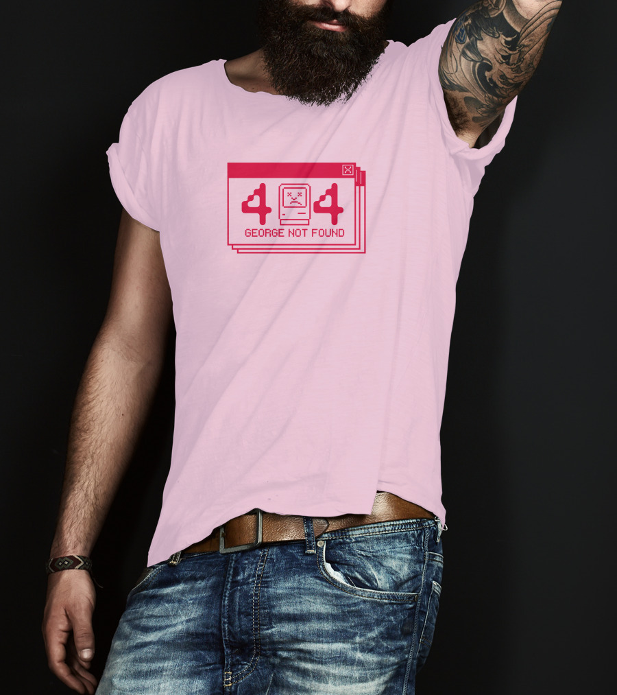 Georgenotfound 404 Error Crying Computer Pink T-Shirt