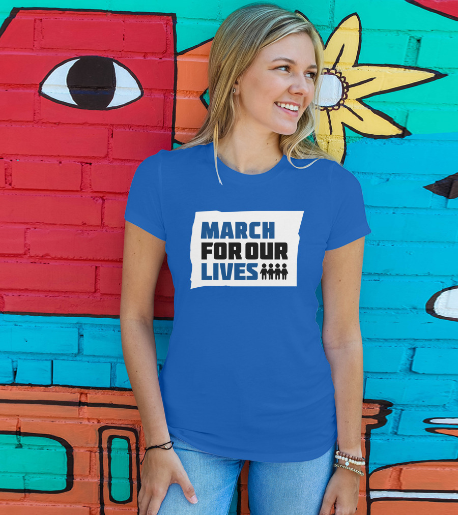 MARCH FOR OUR LIVES Protest Social Movement Iconic Text And Figures T-Shirt