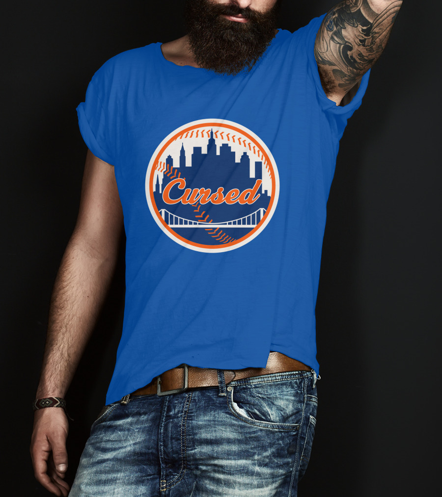 Cursed Mets Baseball Skyline Bridge T-Shirt