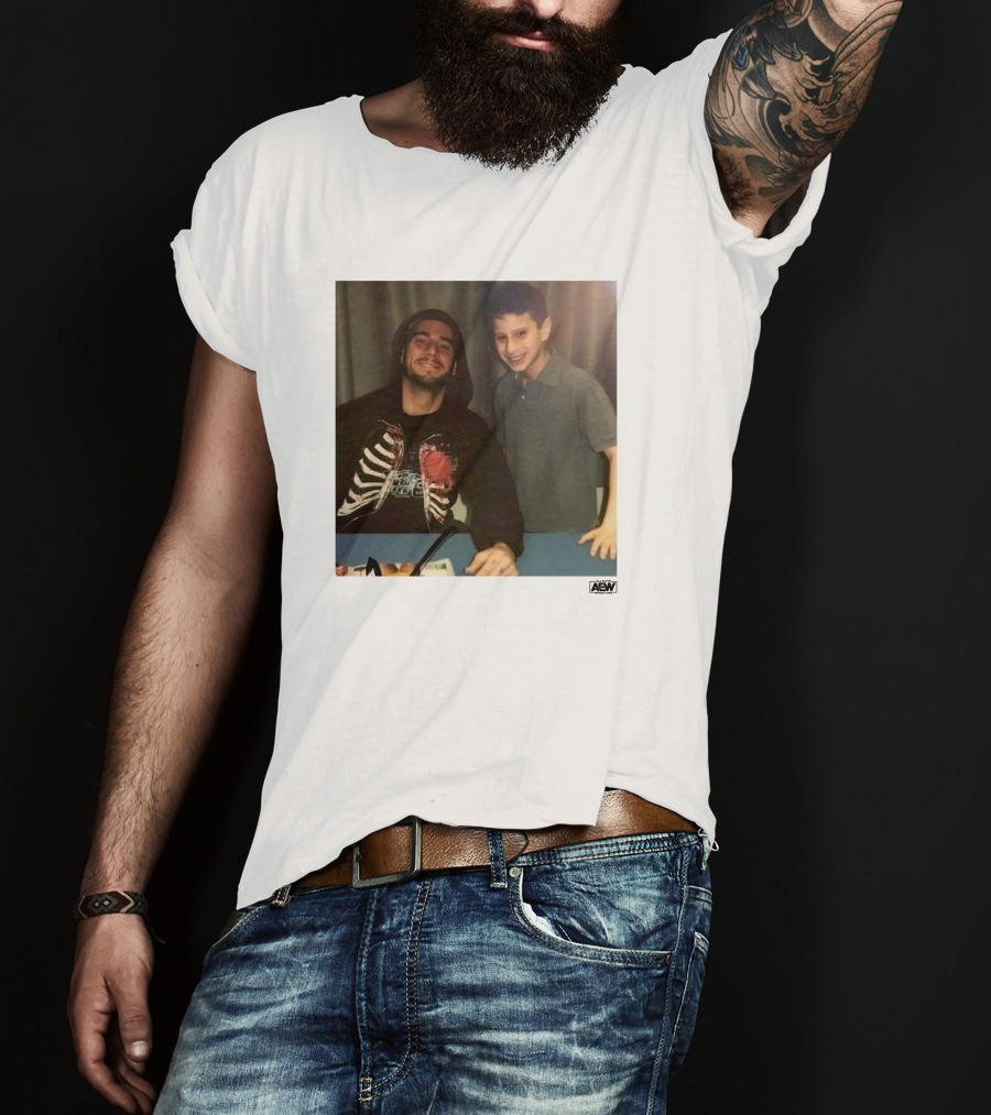 AEW Wrestling Photo Young MJF With CM Punk Retro Moment T-Shirt