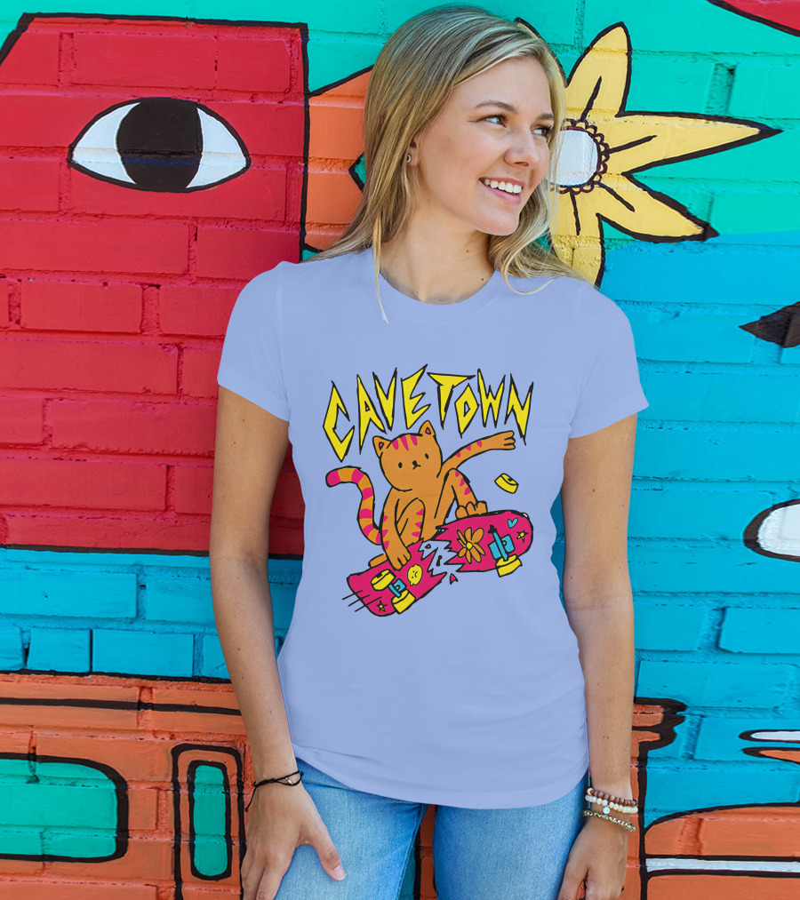 Cavetown Cat Skateboard Fun T-Shirt
