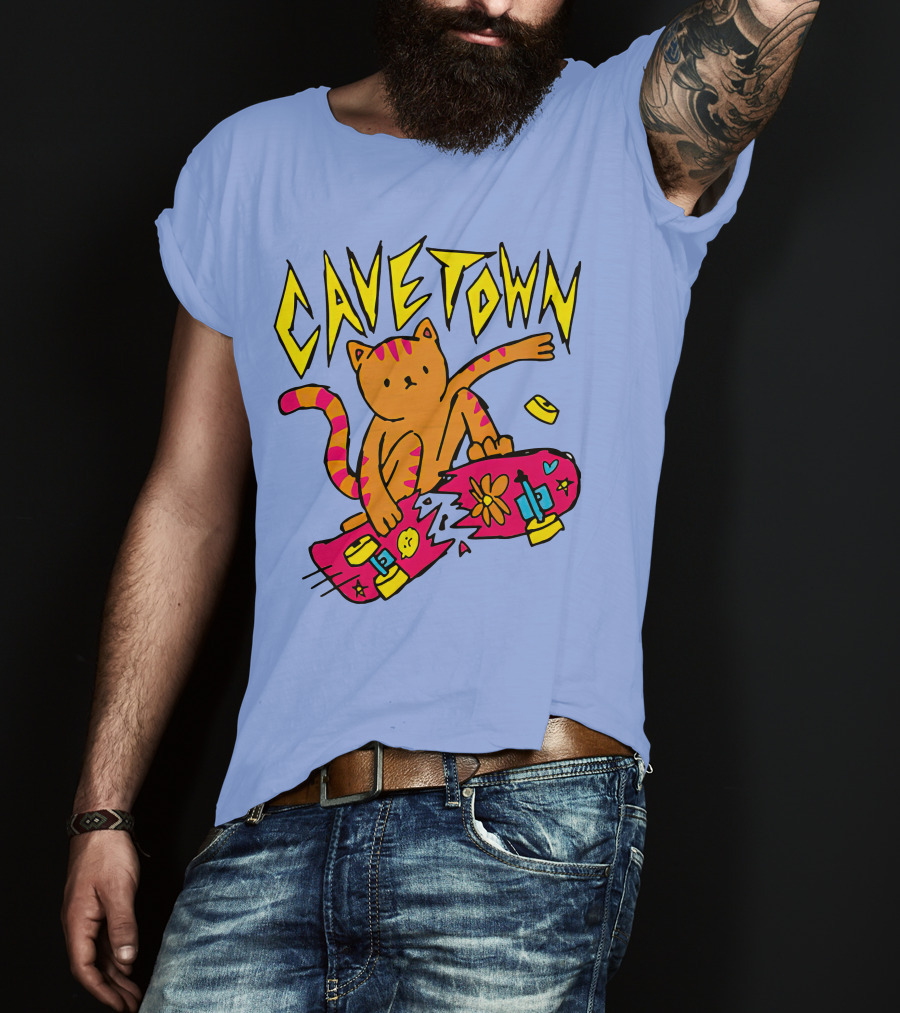 Cavetown Cat Skateboard Fun T-Shirt