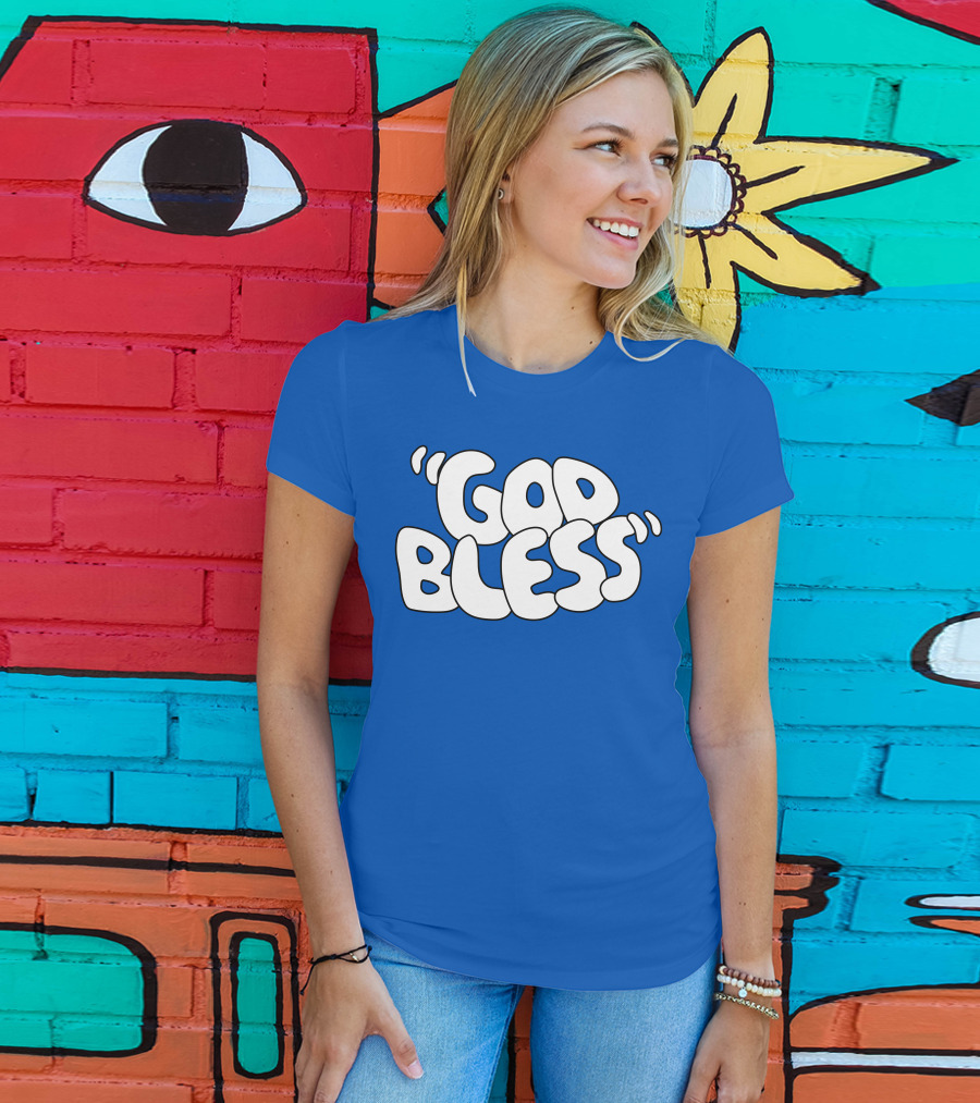 Sal Vulcano God Bless Text Merchandise T-Shirt