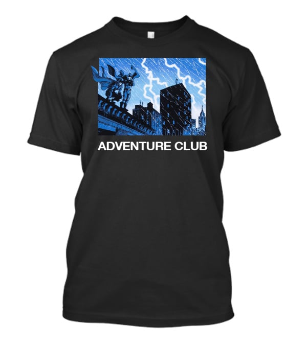 ADVENTURE CLUB Cityscape Superhero Lightning Scene T-Shirt