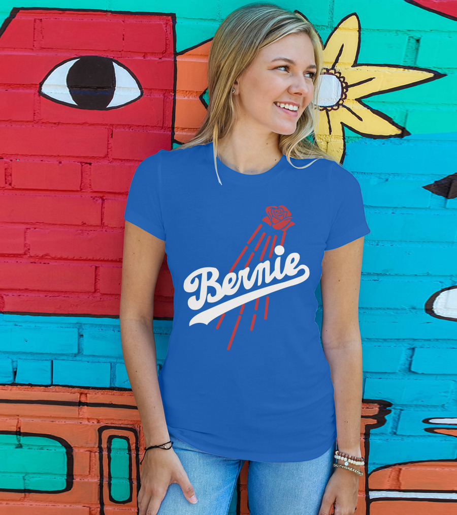 Bernie Sanders Dodgers Logo Rose T-Shirt