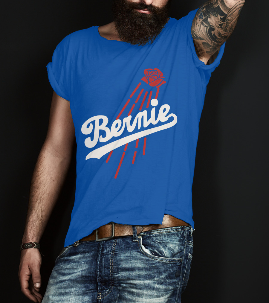 Bernie Sanders Dodgers Logo Rose T-Shirt