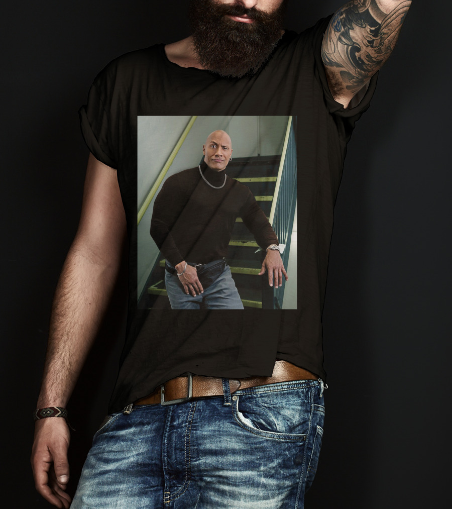 The Rock Iconic 90s Turtleneck Fanny Pack Look T-Shirt