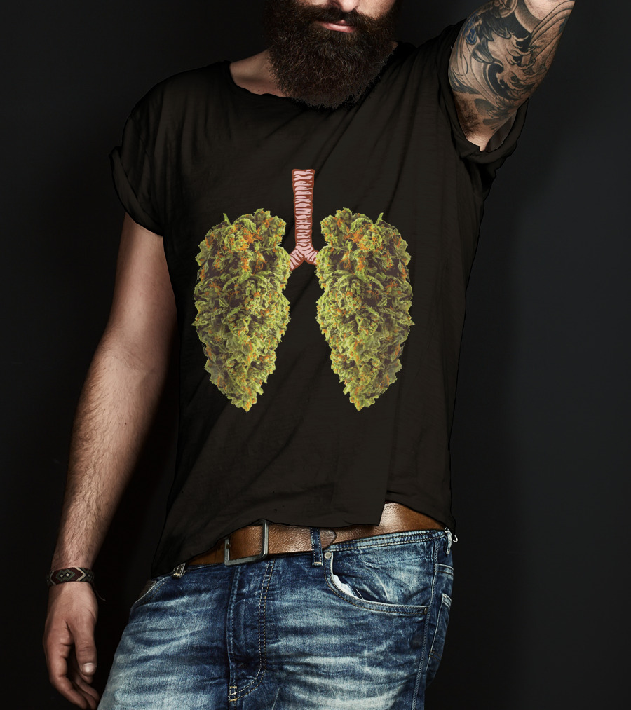 Weed Lungs Cannabis Leaf Anatomy T-Shirt