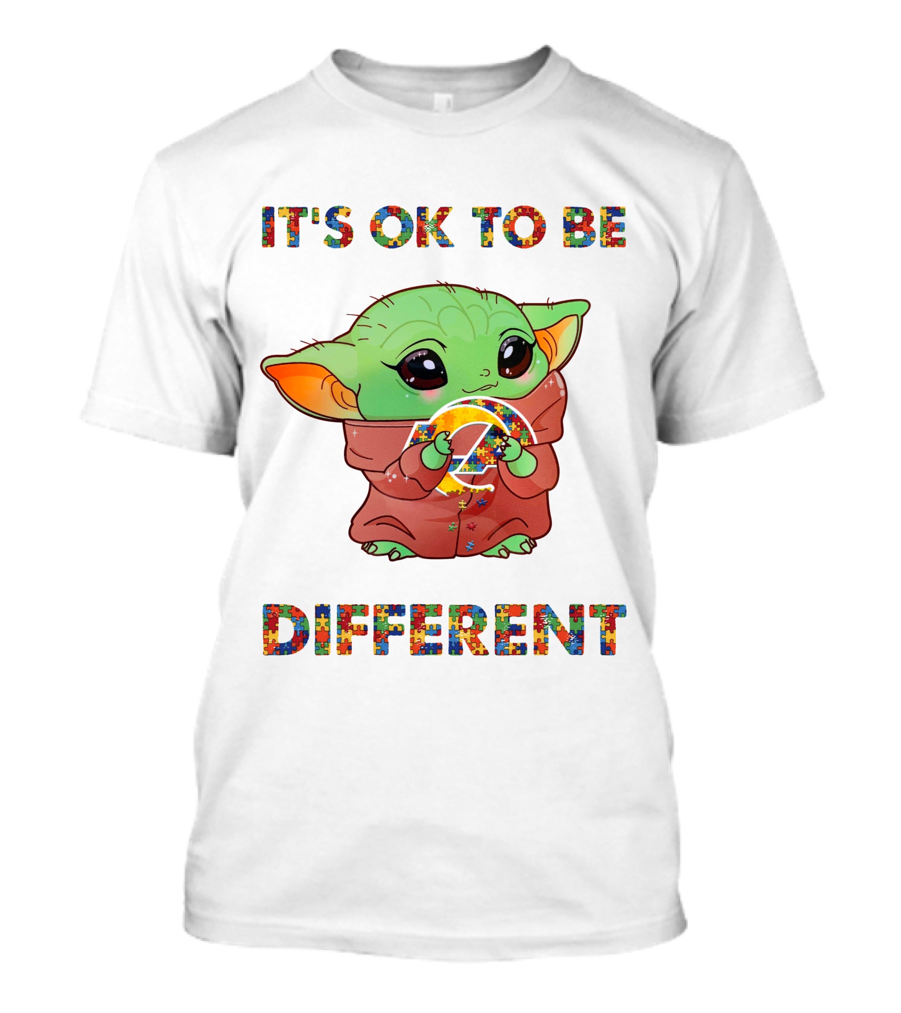 It's Ok To Be Different Los Angeles Rams Baby Yoda T-Shirt