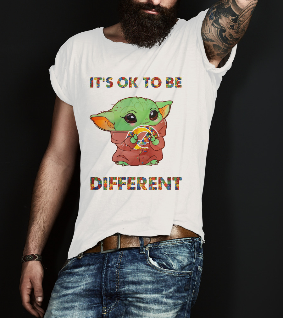 It's Ok To Be Different Los Angeles Rams Baby Yoda T-Shirt