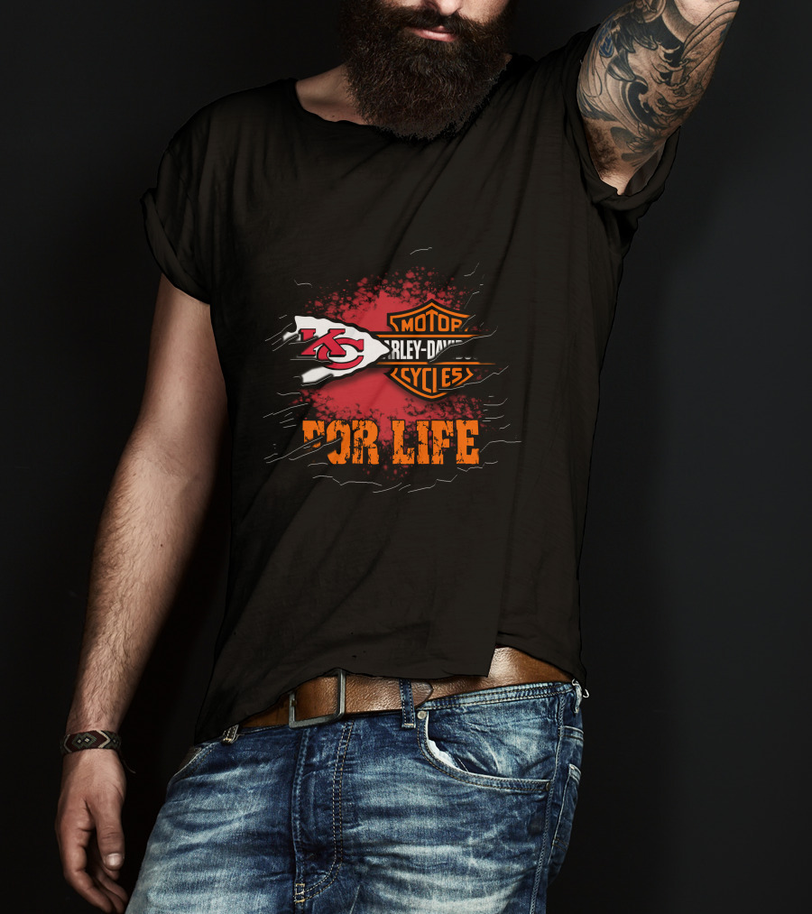 Kansas City Chiefs Harley Davidson For Life T-Shirt