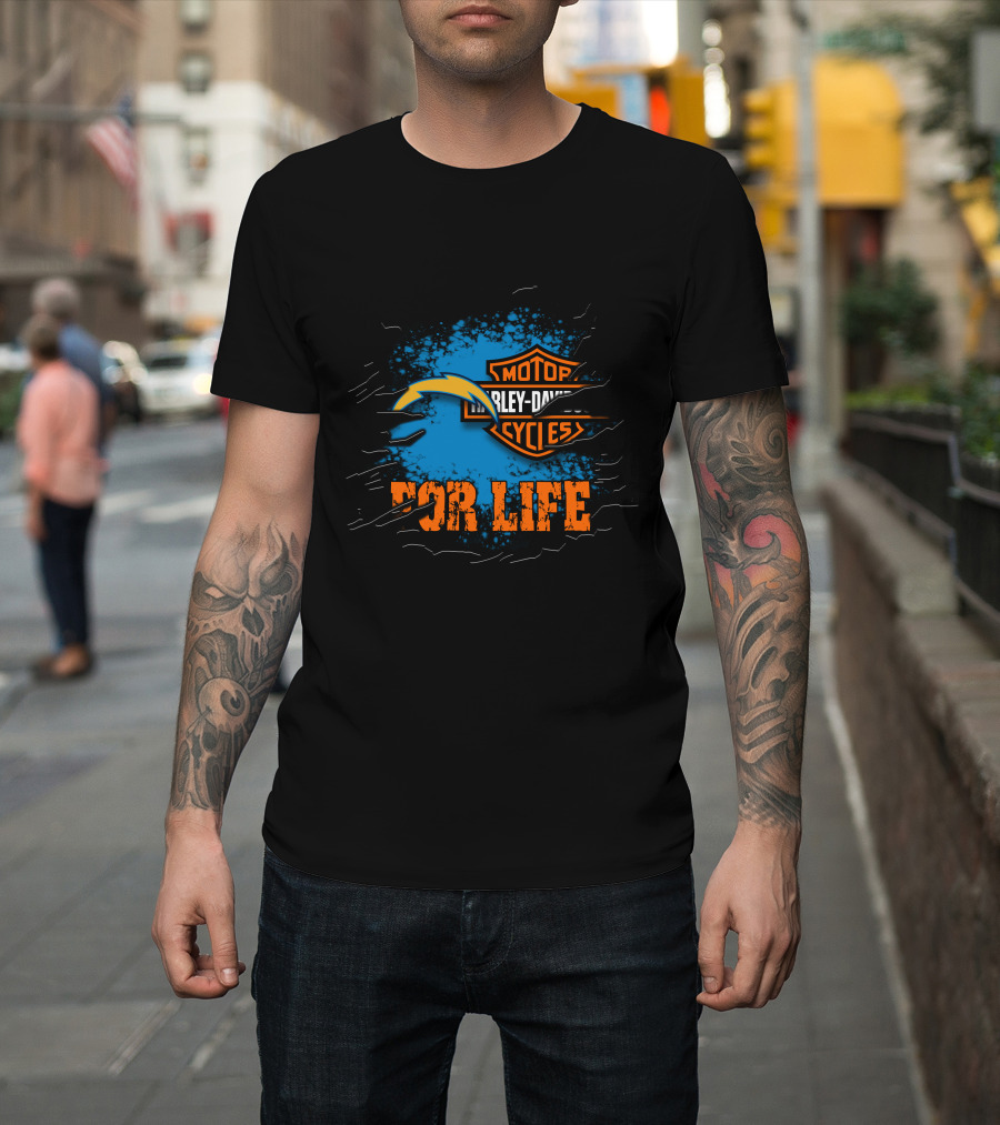 Los Angeles Chargers Harley Davidson For Life T-Shirt