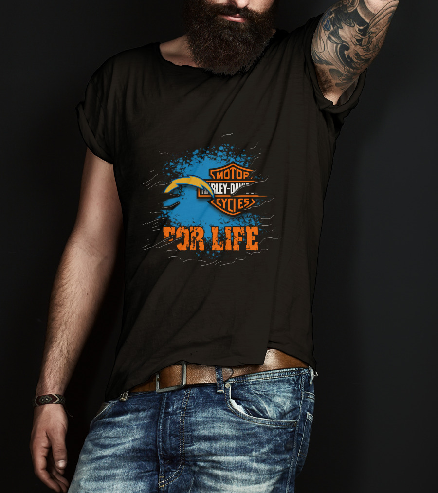 Los Angeles Chargers Harley Davidson For Life T-Shirt