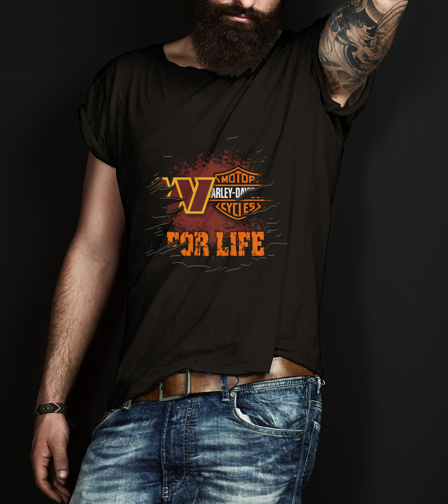 Washington Commanders Harley Davidson For Life T-Shirt
