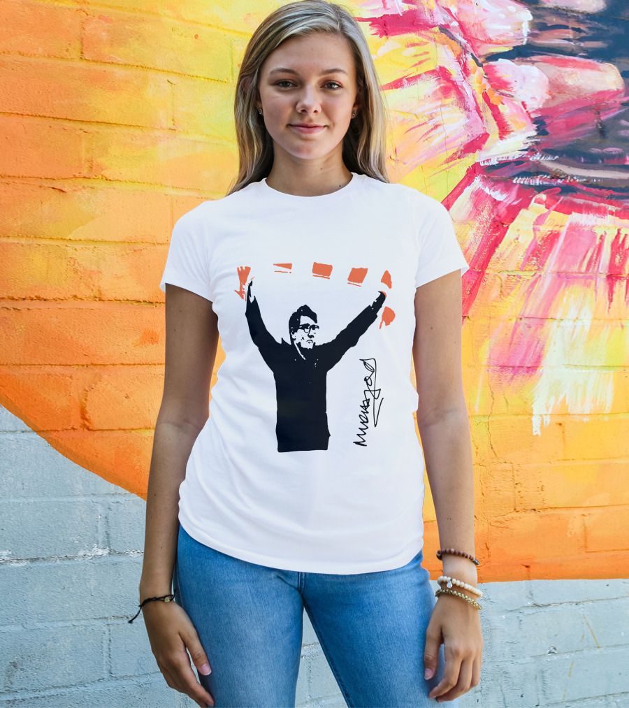 Mick Harford Signature Celebration Pose With Orange Stripes T-Shirt