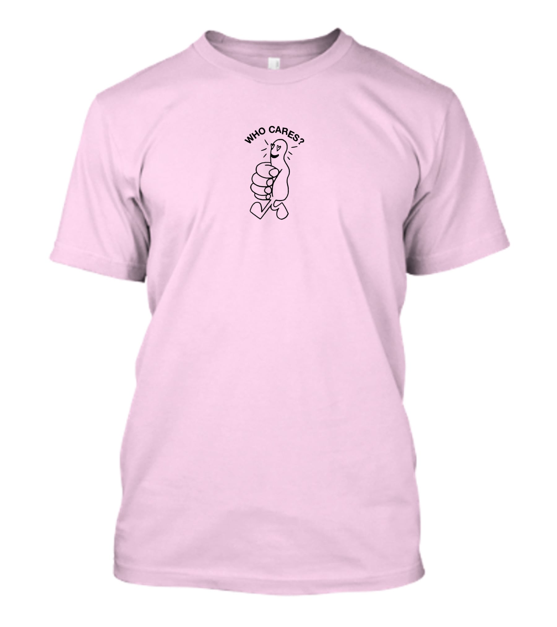 Who Cares Heart Eyes Pink T-Shirt