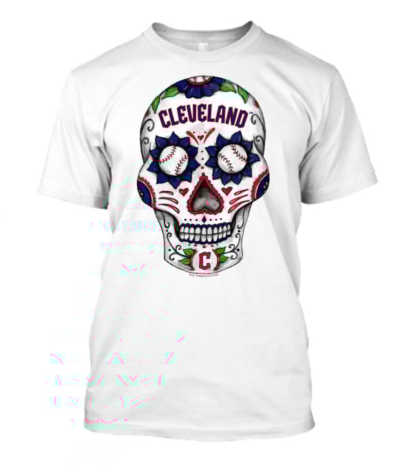Cleveland Guardians Sugar Skull Tiny Turnip Baseball T-Shirt