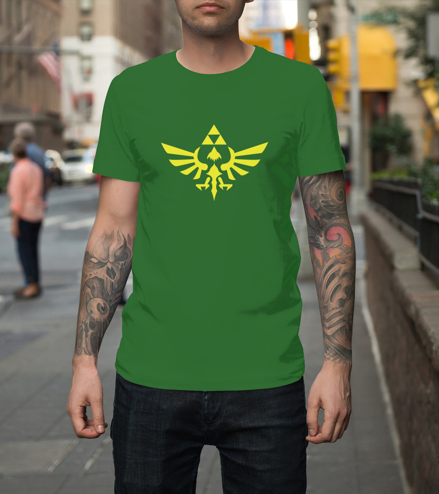 Triforce Symbol Hylian Eagle Green Cargo Shorts T-Shirt