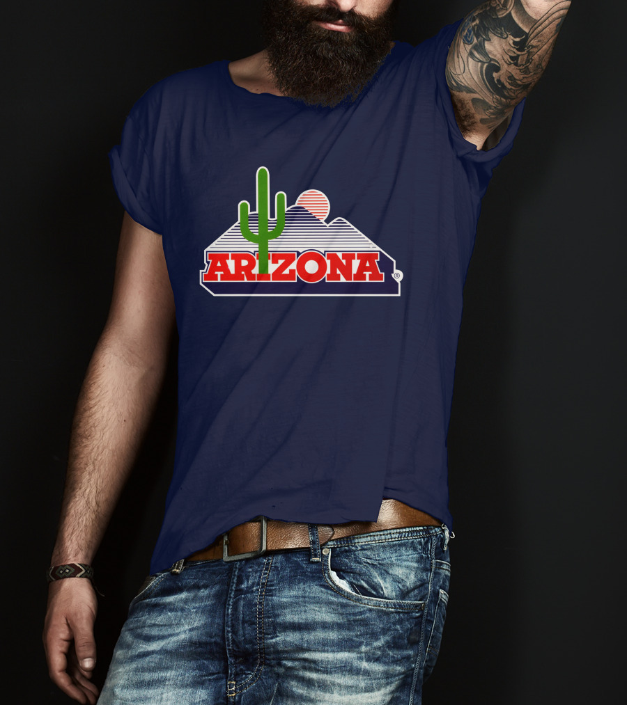 Arizona Desert Landscape With Cactus And Mountain T-Shirt