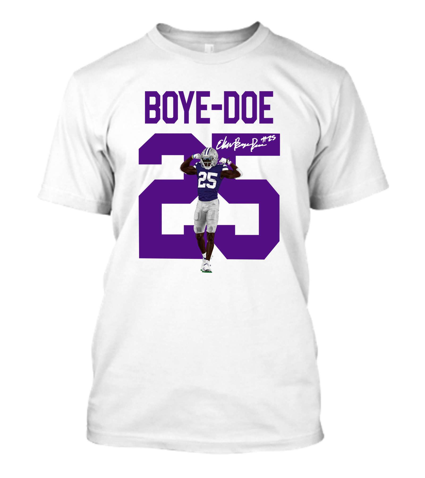 Boye-Doe 25 Signature And Purple Athlete T-Shirt