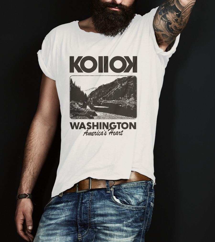 Kollok Washington America's Heart Scenic River Landscape T-Shirt